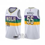 Camiseta New Orleans Pelicans E'twaun Moore NO 4 Ciudad Blanco