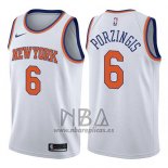 Camiseta New York Knicks Kristaps Porzingis NO 6 Association 2017-18 Blanco