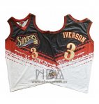 Camiseta Philadelphia 76ers Allen Iverson NO 3 Mitchell & Ness Negro Rojo
