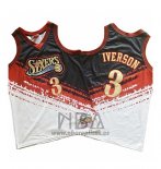 Camiseta Philadelphia 76ers Allen Iverson NO 3 Mitchell & Ness Negro Rojo