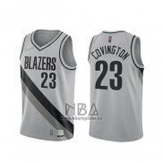 Camiseta Portland Trail Blazers Robert Covington NO 23 Earned 2020-21 Gris