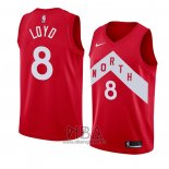 Camiseta Toronto Raptors Jordan Loyd NO 8 Earned 2018-19 Rojo