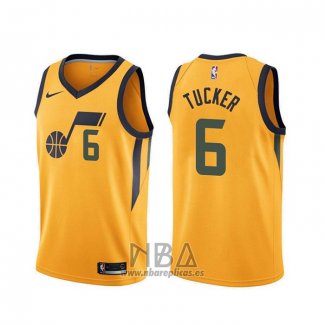 Camiseta Utah Jazz Rayjon Tucker NO 6 Statement Amarillo Edition