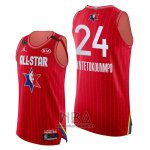 Camiseta All Star 2020 Milwaukee Bucks Giannis Antetokounmpo NO 24 Autentico Rojo