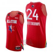 Camiseta All Star 2020 Milwaukee Bucks Giannis Antetokounmpo NO 24 Autentico Rojo