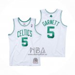 Camiseta Boston Celtics Kevin Garnett NO 5 Mitchell & Ness 2007-08 Blanco