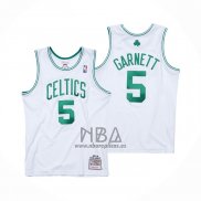 Camiseta Boston Celtics Kevin Garnett NO 5 Mitchell & Ness 2007-08 Blanco