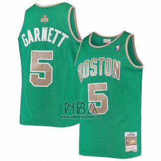 Camiseta Boston Celtics Kevin Garnett NO 5 Mitchell & Ness 2007-08 Verde