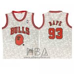 Camiseta Chicago Bulls Bape NO 93 Mitchell & Ness 1997-98 Gris