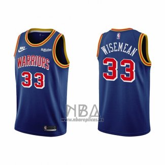 Camiseta Golden State Warriors James Wiseman NO 33 75th Anniversary Azul