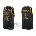 Camiseta Los Angeles Lakers Jabari Brown NO 15 Mamba 2021-22 Negro