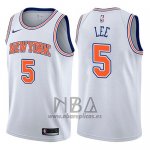 Camiseta New York Knicks Courtney Lee NO 5 Statement 2017-18 Blanco
