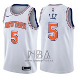 Camiseta New York Knicks Courtney Lee NO 5 Statement 2017-18 Blanco