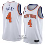 Camiseta New York Knicks Isaiah Hicks NO 4 Statement 2018 Blanco