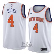 Camiseta New York Knicks Isaiah Hicks NO 4 Statement 2018 Blanco