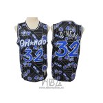 Camiseta Orlando Magic Shaquille O'Neal NO 32 Hardwood Classics Tear Up Pack Negro