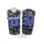 Camiseta Orlando Magic Shaquille O'Neal NO 32 Hardwood Classics Tear Up Pack Negro
