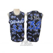 Camiseta Orlando Magic Shaquille O'Neal NO 32 Hardwood Classics Tear Up Pack Negro