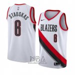Camiseta Portland Trail Blazers Nik Stauskas NO 6 Association 2018 Blanco