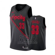 Camiseta Portland Trail Blazers Zach Collins NO 33 Ciudad 2019 Negro