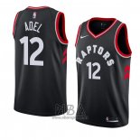 Camiseta Toronto Raptors Deng Adel NO 12 Statement 2018 Negro