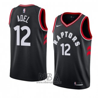Camiseta Toronto Raptors Deng Adel NO 12 Statement 2018 Negro