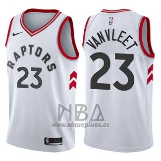 Camiseta Toronto Raptors Fred Vanvleet NO 23 Association 2017-18 Blanco
