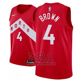 Camiseta Toronto Raptors Lorenzo Brown NO 4 Earned 2018-19 Rojo