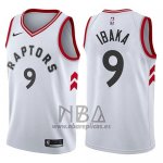 Camiseta Toronto Raptors Serge Ibaka NO 9 Association 2017-18 Blanco