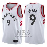 Camiseta Toronto Raptors Serge Ibaka NO 9 Association 2017-18 Blanco
