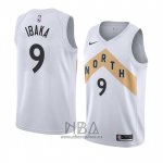 Camiseta Toronto Raptors Serge Ibaka NO 9 Ciudad 2018 Blanco