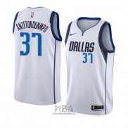 Camiseta Dallas Mavericks Kostas Antetokounmpo NO 37 Association 2018-19 Blanco