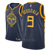 Camiseta Golden State Warriors Andre Iguodala NO 9 Ciudad 2018-19 Azul