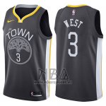 Camiseta Golden State Warriors David West NO 3 The Town Statement 2017-18 Negro