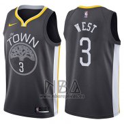 Camiseta Golden State Warriors David West NO 3 The Town Statement 2017-18 Negro