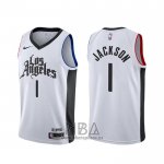 Camiseta Los Angeles Clippers Reggie Jackson NO 1 Ciudad Blanco