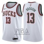 Camiseta Milwaukee Bucks Malcolm Brogdon NO 13 Return To Mecca Classic 2017-18 Blanco