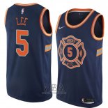 Camiseta New York Knicks Courtney Lee NO 5 Ciudad 2018 Azul