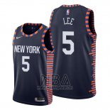 Camiseta New York Knicks Courtney Lee NO 5 Ciudad Edition Azul