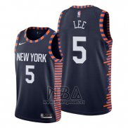 Camiseta New York Knicks Courtney Lee NO 5 Ciudad Edition Azul