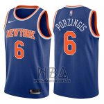 Camiseta New York Knicks Kristaps Porzingis NO 6 2017-18 Azul