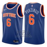 Camiseta New York Knicks Kristaps Porzingis NO 6 2017-18 Azul