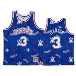 Camiseta Philadelphia 76ers Allen Iverson NO 3 Hardwood Classics Tear Up Pack Azul