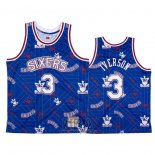 Camiseta Philadelphia 76ers Allen Iverson NO 3 Hardwood Classics Tear Up Pack Azul