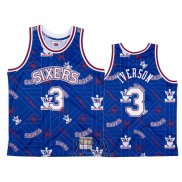 Camiseta Philadelphia 76ers Allen Iverson NO 3 Hardwood Classics Tear Up Pack Azul