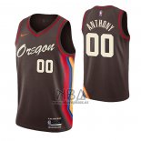 Camiseta Portland Trail Blazers Carmelo Anthony NO 00 Ciudad 2020-21 Marron