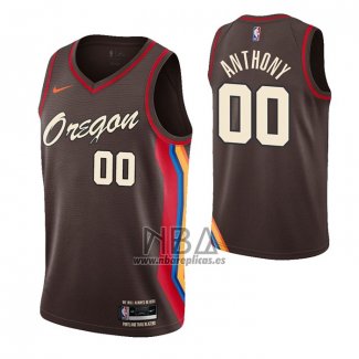 Camiseta Portland Trail Blazers Carmelo Anthony NO 00 Ciudad 2020-21 Marron