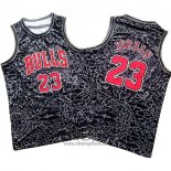 Camiseta Chicago Bulls Michael Jordan NO 23 Mitchell & Ness Negro2