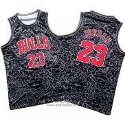 Camiseta Chicago Bulls Michael Jordan NO 23 Mitchell & Ness Negro2