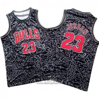 Camiseta Chicago Bulls Michael Jordan NO 23 Mitchell & Ness Negro2